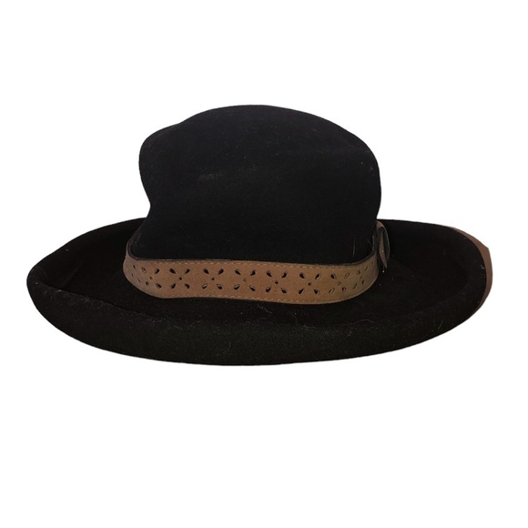 THE SCALA COLLECTION Hat Women's Size O/S Black/Brown Cowboy Wool Made In USA - Picture 2 of 9